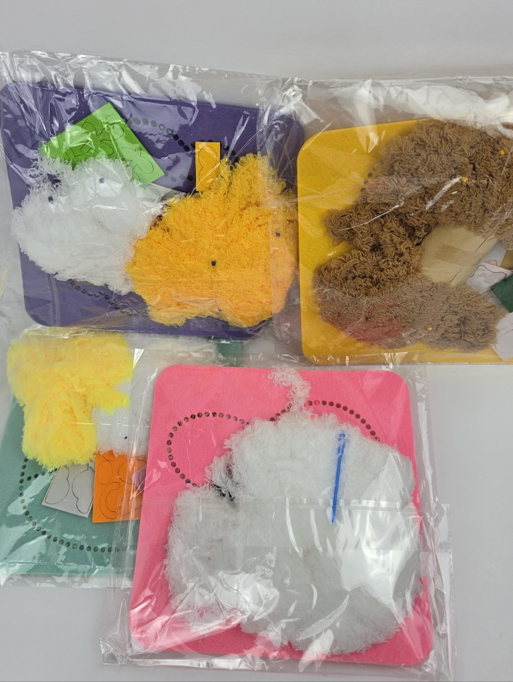DIY 7 Pack Kids Animal Needlework Plush Yarn Craft Set - Picture 4 of 5